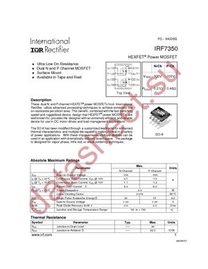 IRF7350PBF datasheet  